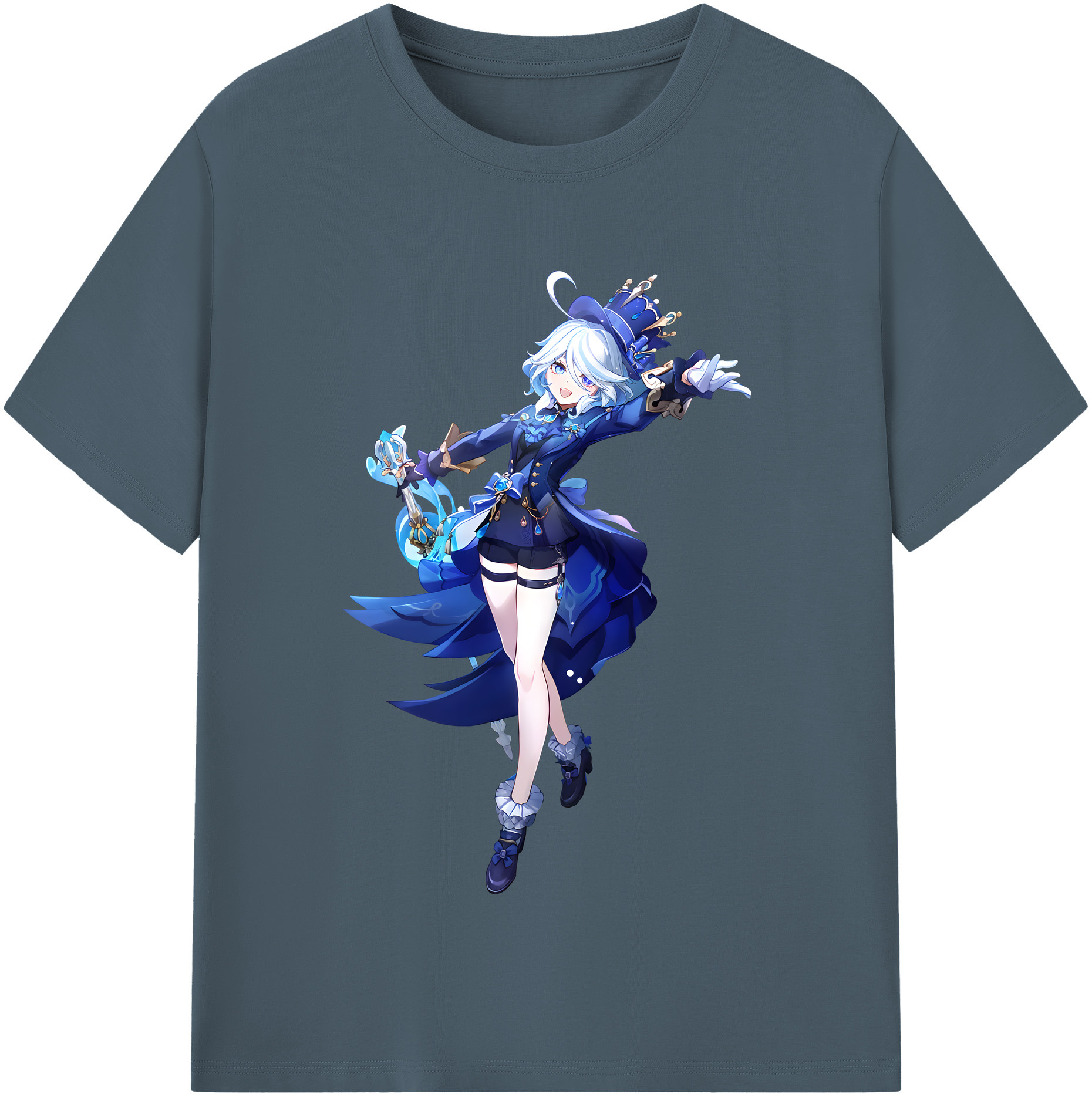 げんし神 フリーナ genshin Furina 綿100％半袖Tシャツ（フロントプリント）